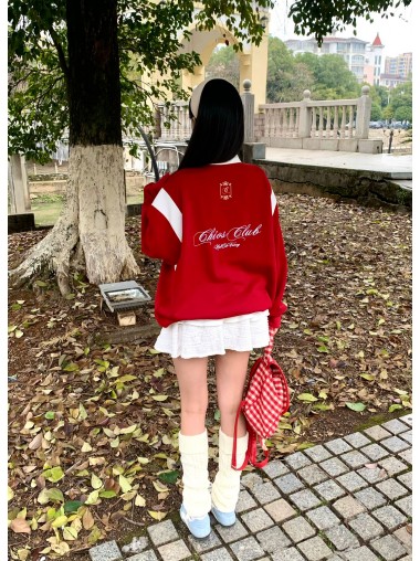 CHIOS CLUB - Oversize Shirt Hoodie FW2436BB Red